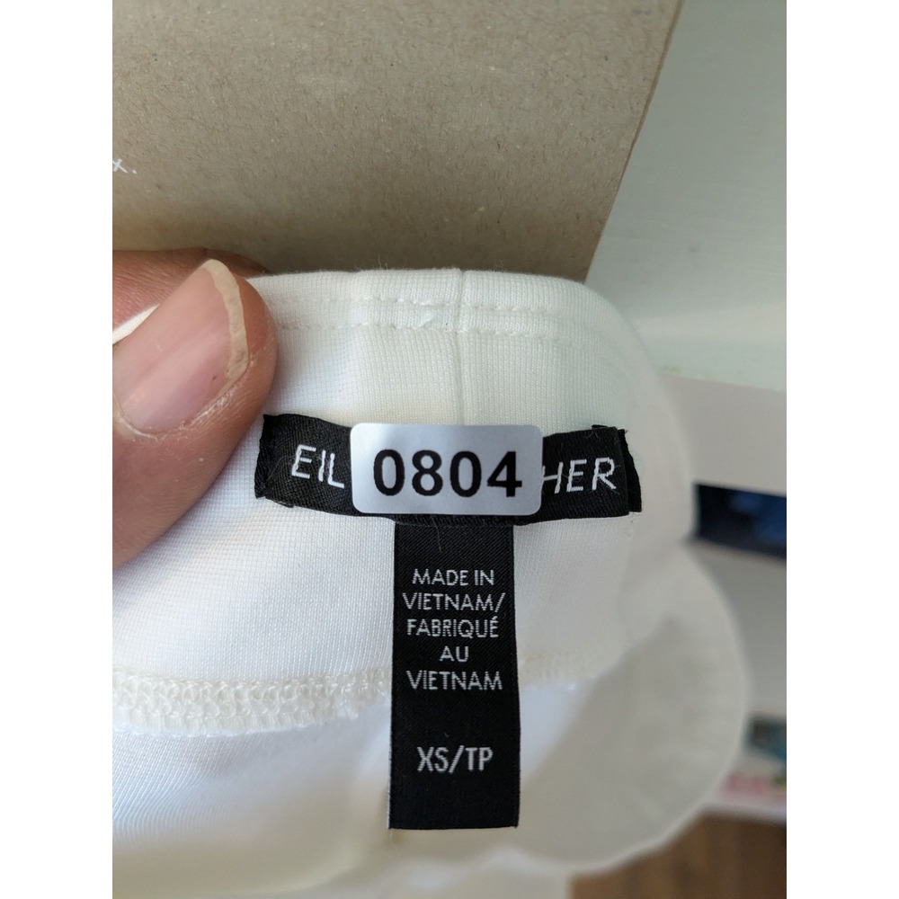 NWOT $198‎ Eileen Fisher White Ponte Straight Leg Stretch Casual Pants XS - Picture 13 of 13